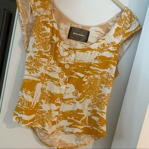 Reformation Button-Up Blouse Sz 4 - Cuba Yellow